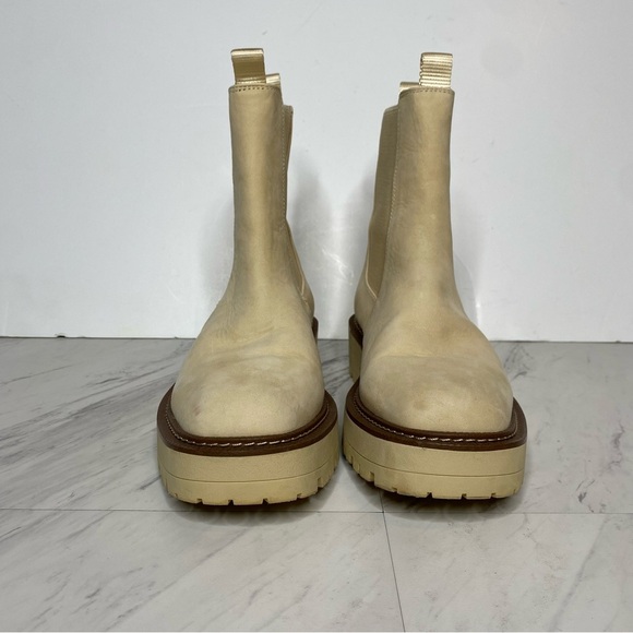 Sam Edelman Laguna Cream Nubuck Lug Sole Chelsea Boot 7 1/2 W - Picture 2 of 16